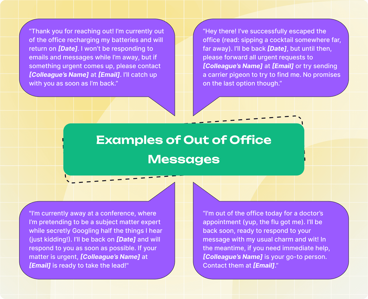 Examples of Out of Office Messages