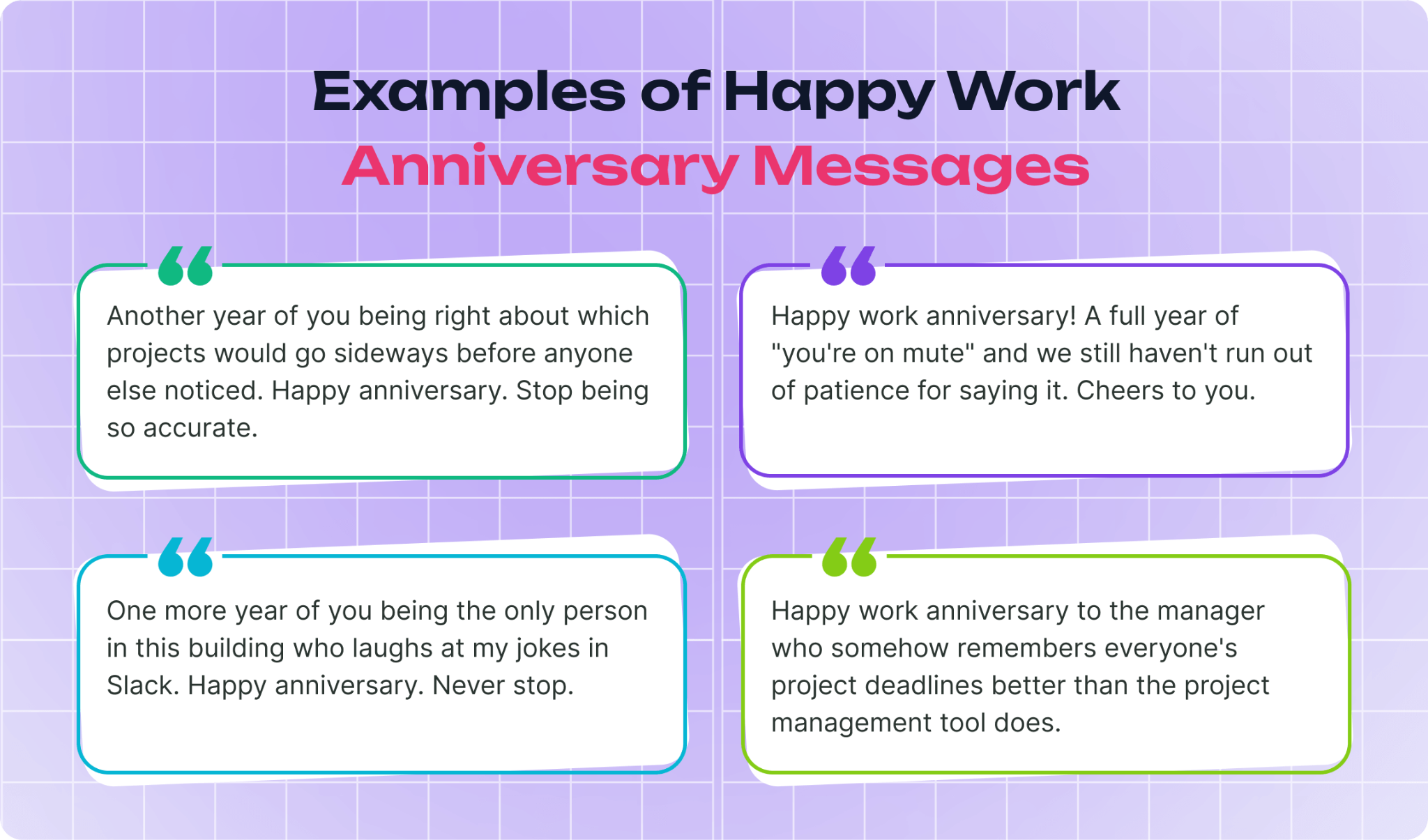 Examples of Happy Work Anniversary Messages