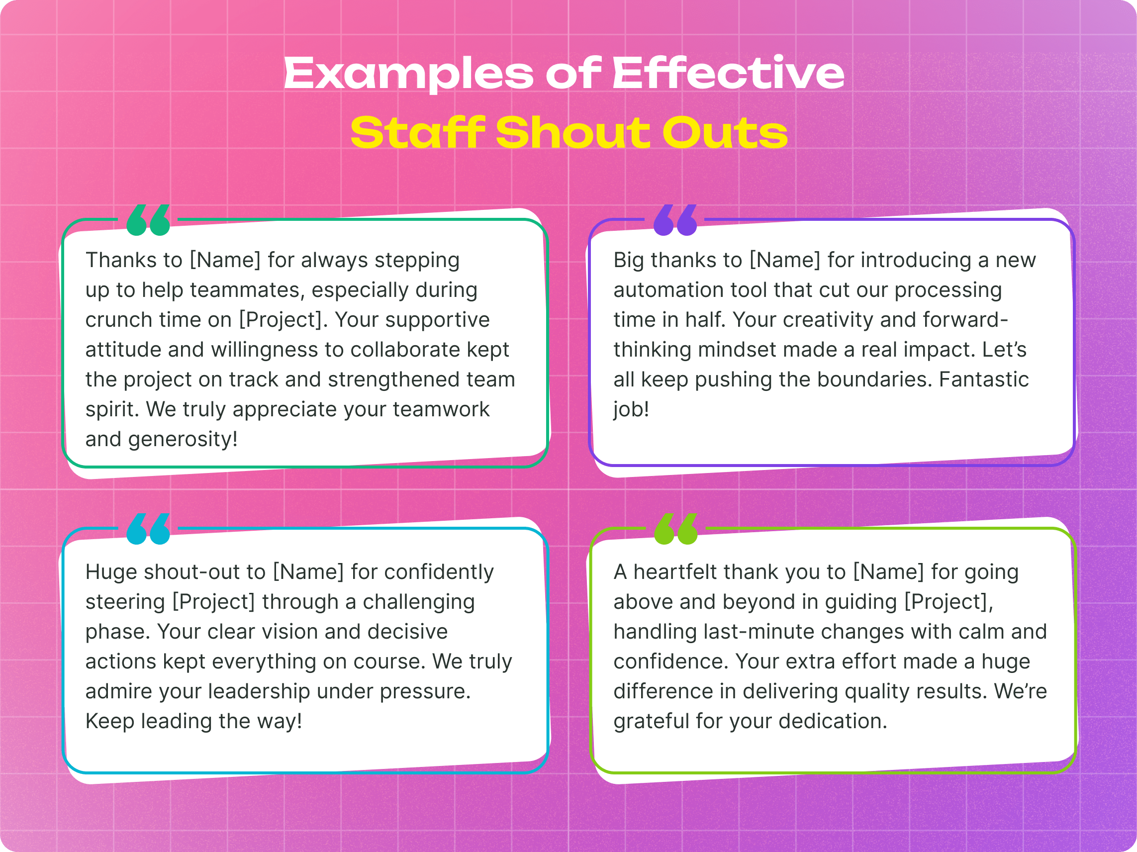 Staff Shout Out Examples