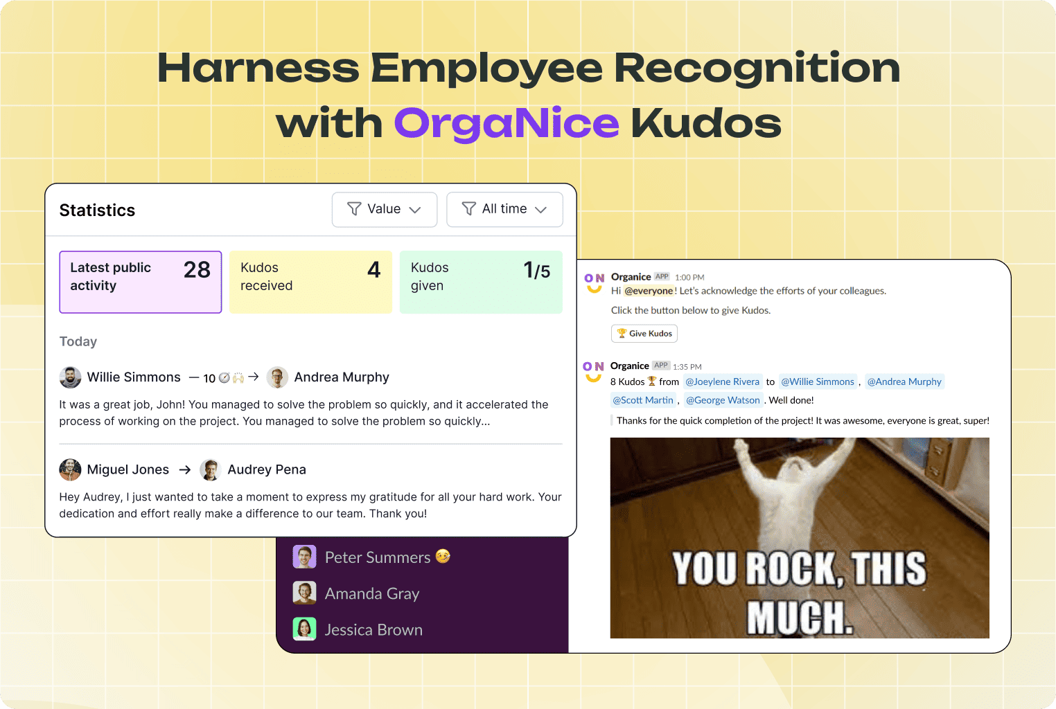 Integrate Work Recognition with OrgaNice