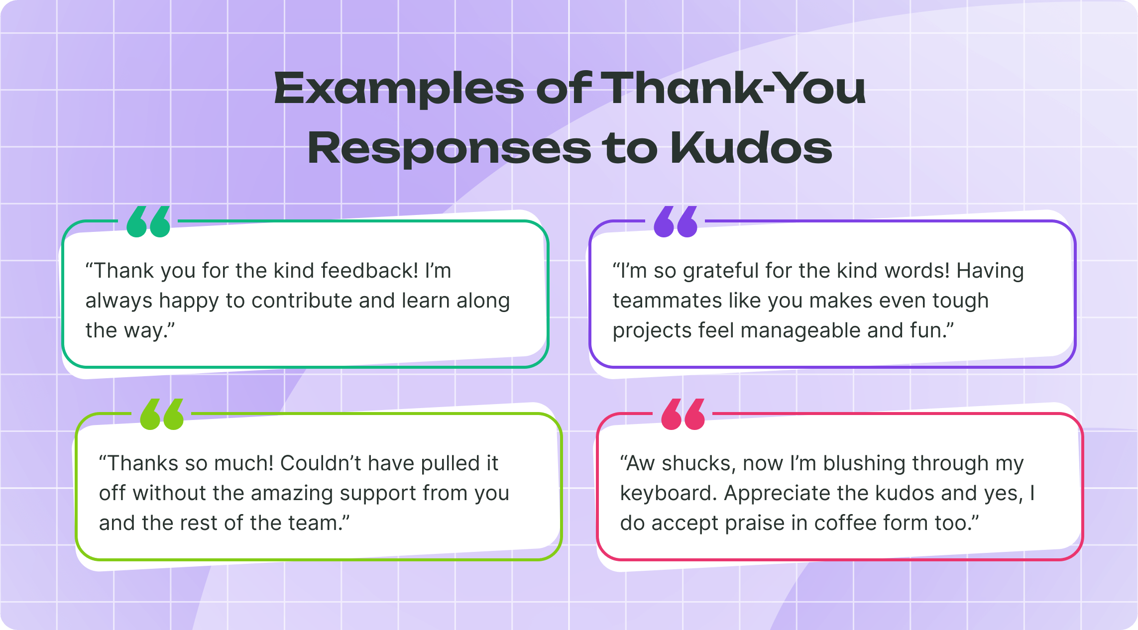 Kudos Thank You Samples