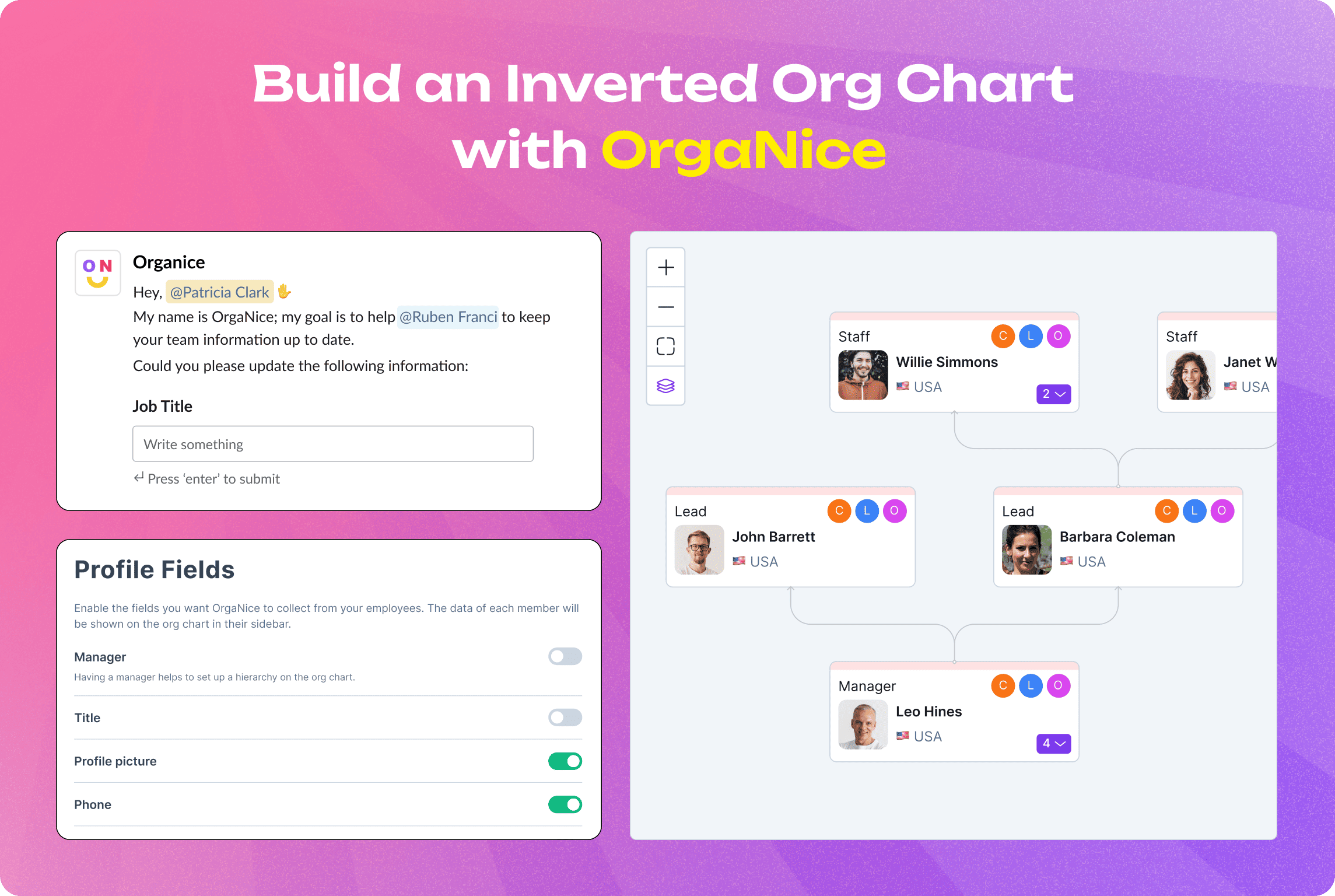 Create an Upside down Org Chart with OrgaNice