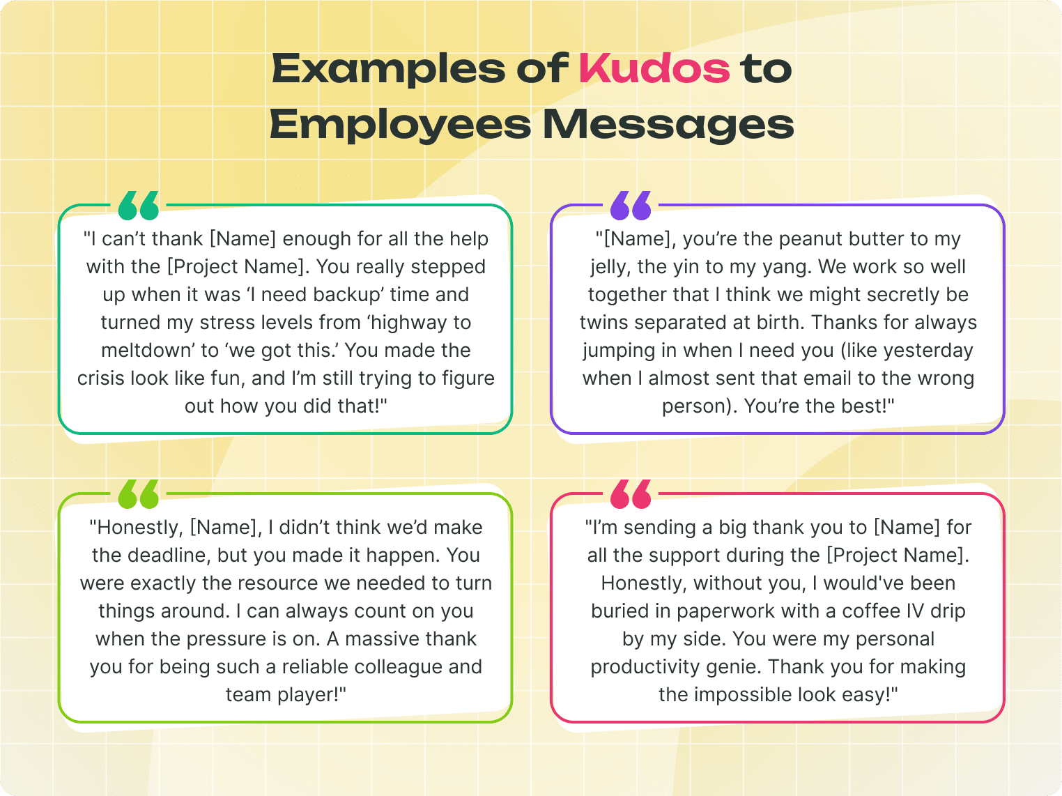 Kudos Employee Recognition Examples