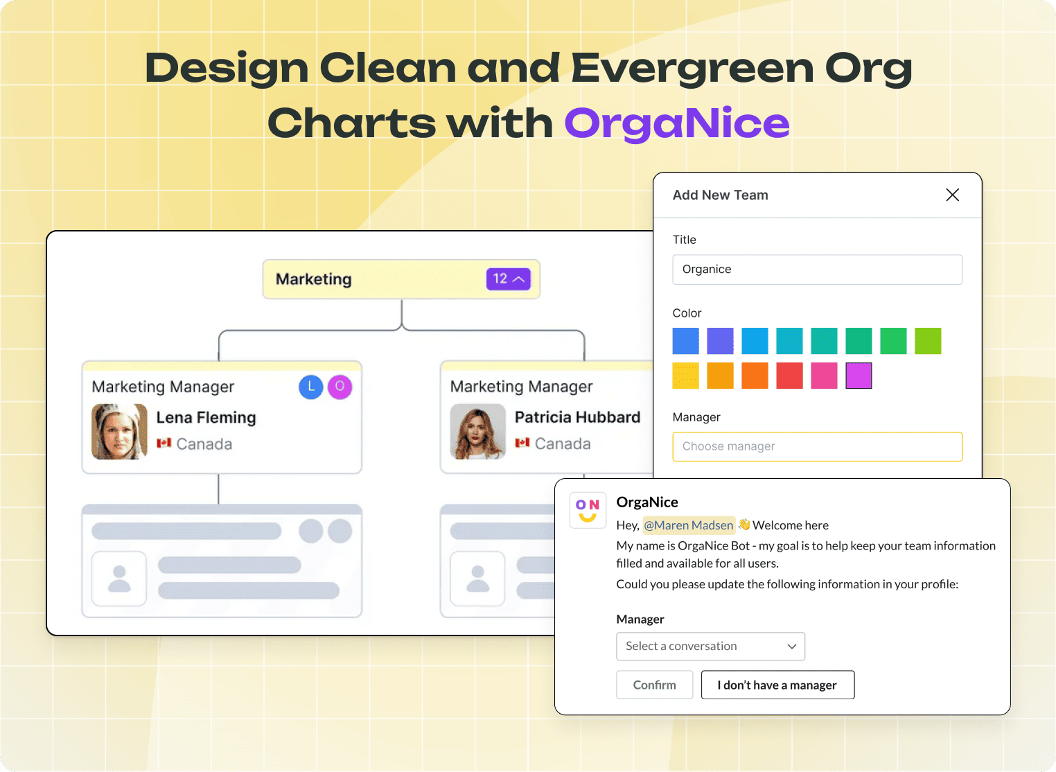 Design clean and evergreen org charts with OrgaNice
