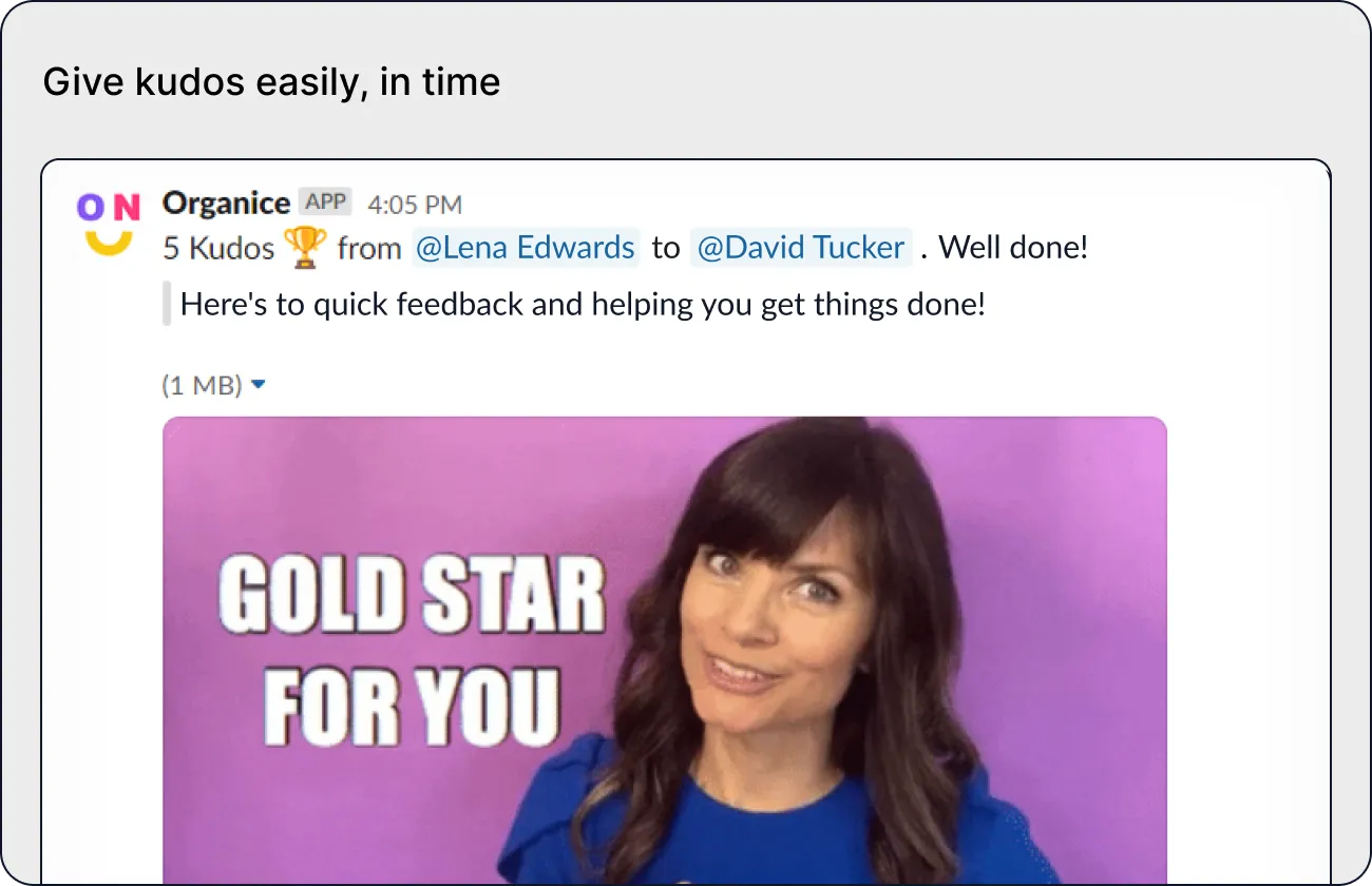 Kudos tied to company values